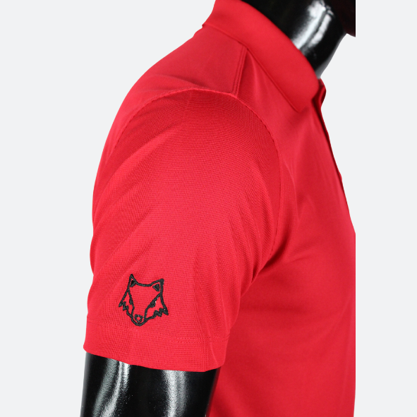 ATLAS FC RED POLO WITH TEXTURED PATCH