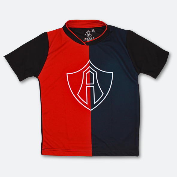 RED AND BLACK ATLAS FC LOGO T-SHIRT FOR KIDS