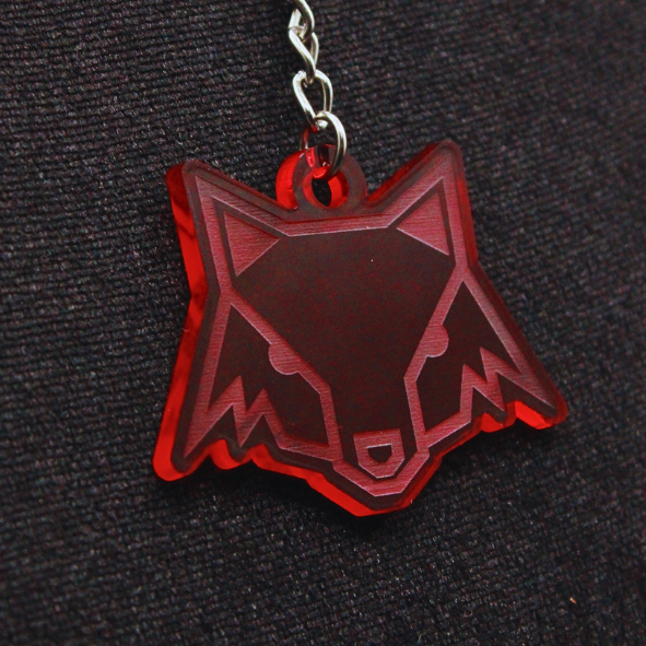 ACRYLIC KEYRING WITH FOX SHIELD