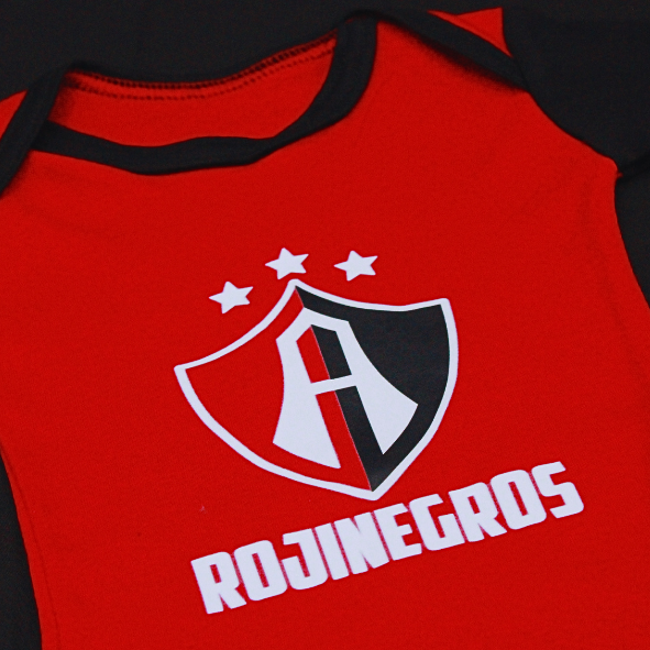 RED AND BLACK BABY ONESIE ATLAS FC CHAMPION